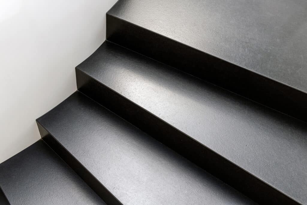 Abstract modern stairs in black and white style